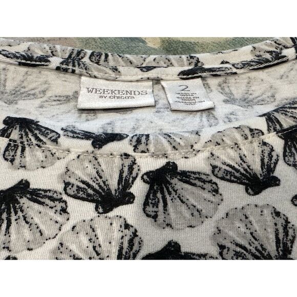 Chico's Clam Shell Patterned Top - Picture 2 of 4